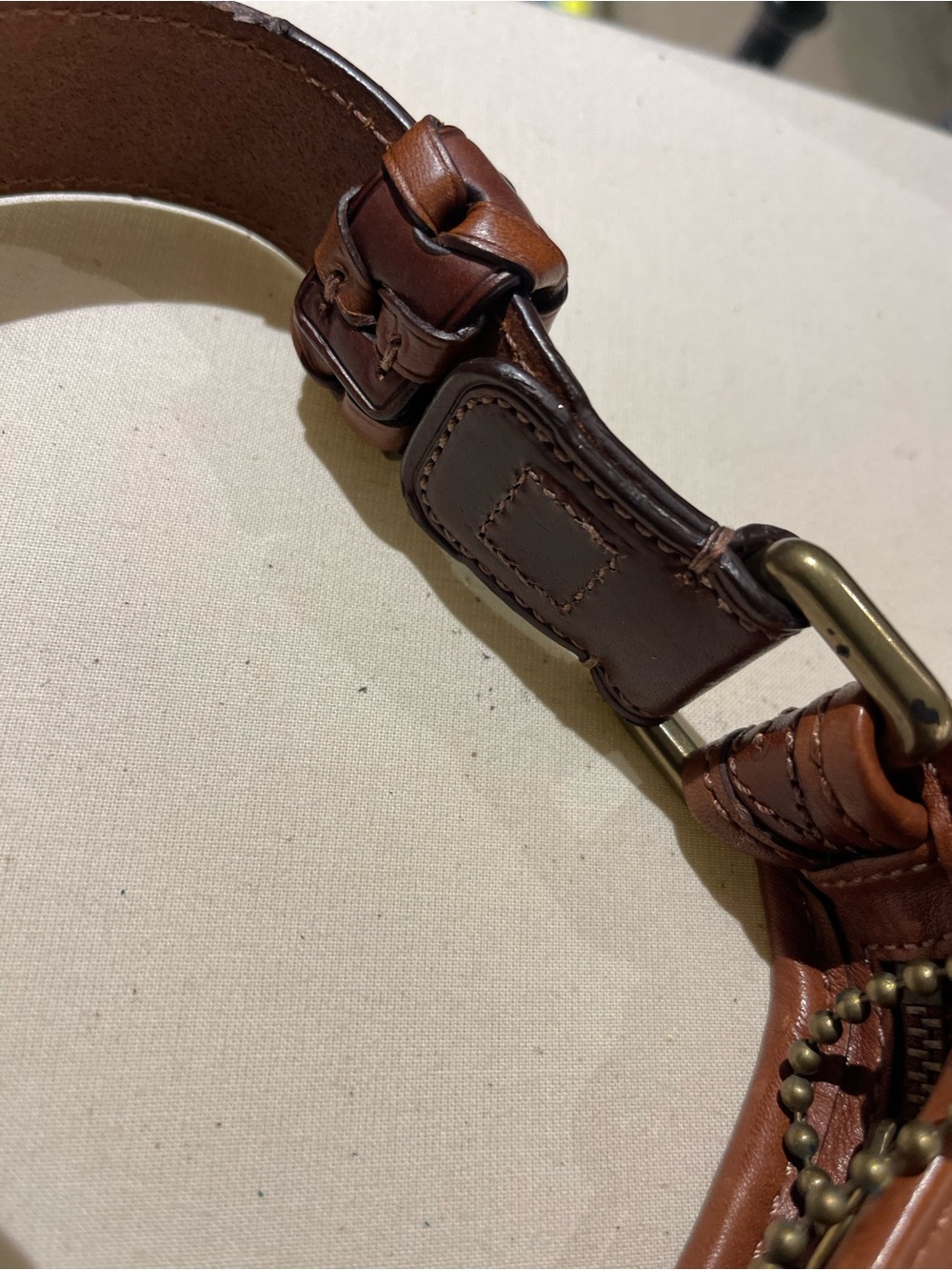 Vintage Y2K Coach Bleeker small Tan Leather Shoulder Hobo Bag with Brass Accents - Picture 7 of 12